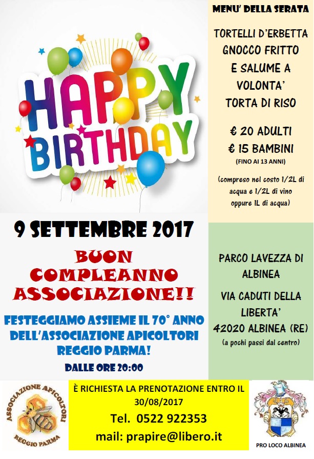 Volantino cena 70 associazione