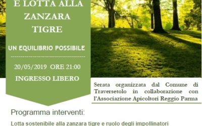 Insetti utili e lotta alla zanzara tigre. Un equilibrio possibile. Traversetolo 20/05 ore 21:00